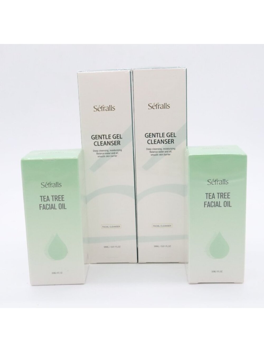 4x Sefralls Gentle Gel Cleanser x2 & Tea Tree Facial Oil x2 Sealed Exp 04/27